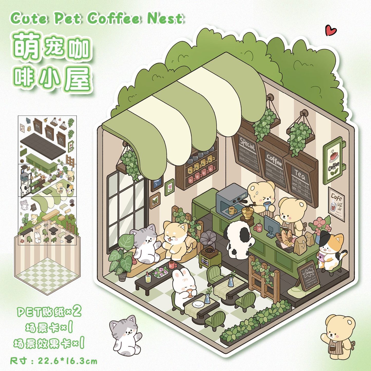 Beginner Start Cute  DIY 3D Scene Stickers  Miniature Scenes Random styles (Over 100 Styles Without Duplication)