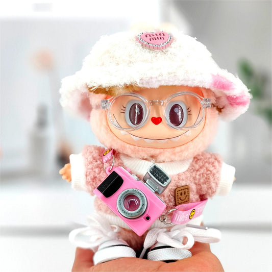 Designer Styles-M2 - Camera Set (Pink Camera + Shoes+ Hat + Glasses + Sweater )