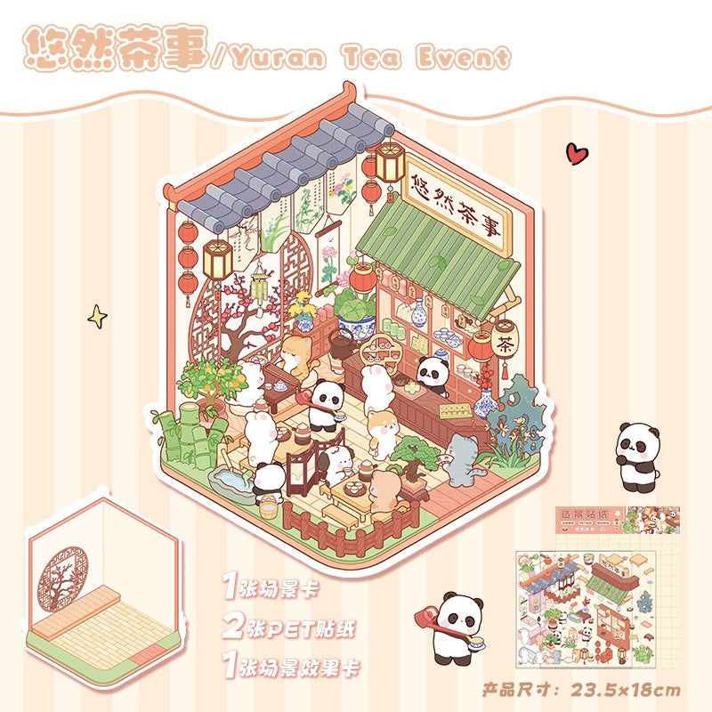 Steady Explorer Cute  DIY 3D Scene Stickers  Miniature Scenes Random styles (Over 100 Styles Without Duplication)