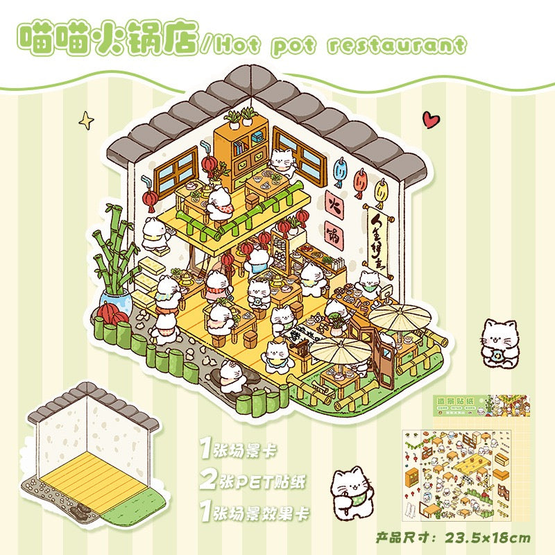 Steady Explorer Cute  DIY 3D Scene Stickers  Miniature Scenes Random styles (Over 100 Styles Without Duplication)