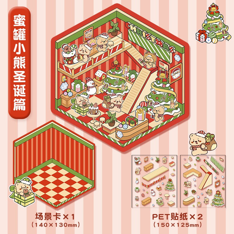 Beginner Start Cute  DIY 3D Scene Stickers  Miniature Scenes Random styles (Over 100 Styles Without Duplication)