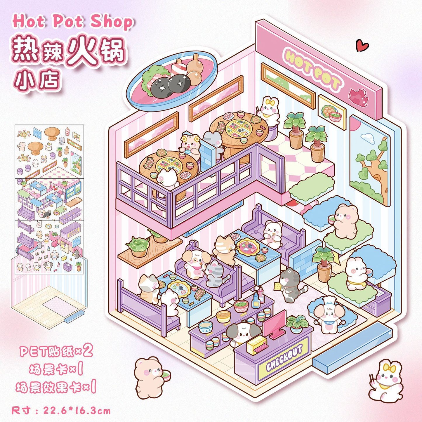 Beginner Start Cute  DIY 3D Scene Stickers  Miniature Scenes Random styles (Over 100 Styles Without Duplication)